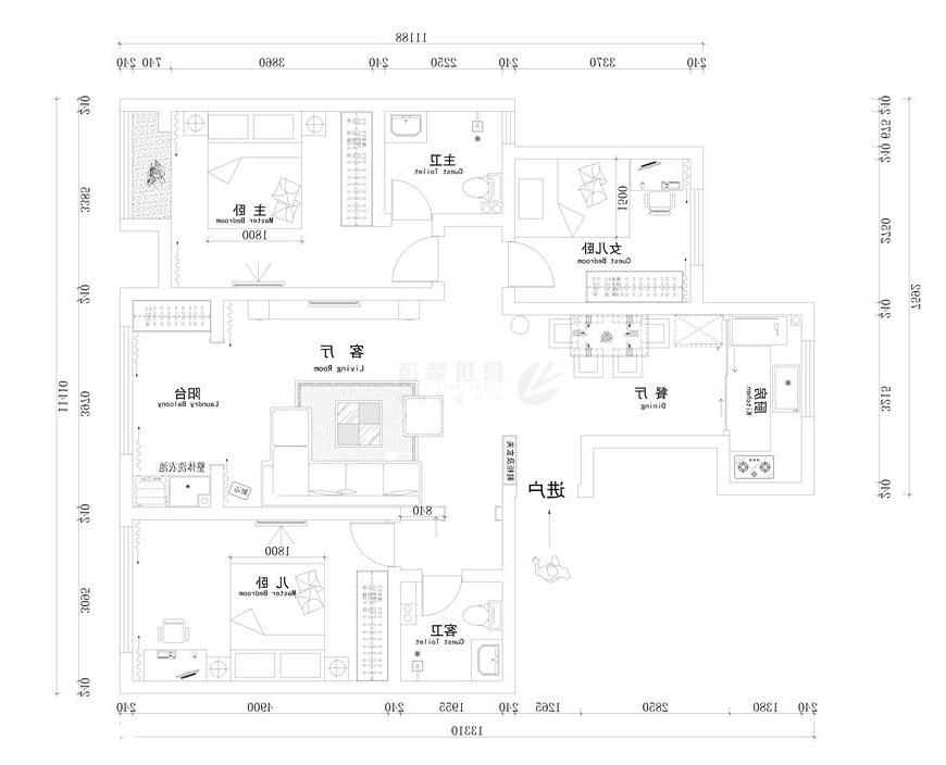 中铁琉森水岸,北欧风格,户型图